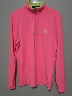 Polo Golf Women's Pink Quarter-Zip Performance Pullover